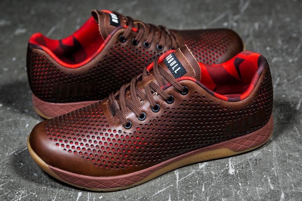 Trainers NOBULL Homme Cafe - Chaussures NOBULL Leather,France (0985-UVSCH)